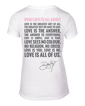 Load image into Gallery viewer, What Love Is All About White V-Neck Back 2