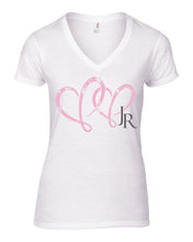 Load image into Gallery viewer, What Love Is All About White V-Neck Front 2