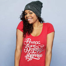 Load image into Gallery viewer, Peace Love Hope &amp; Happiness Tee